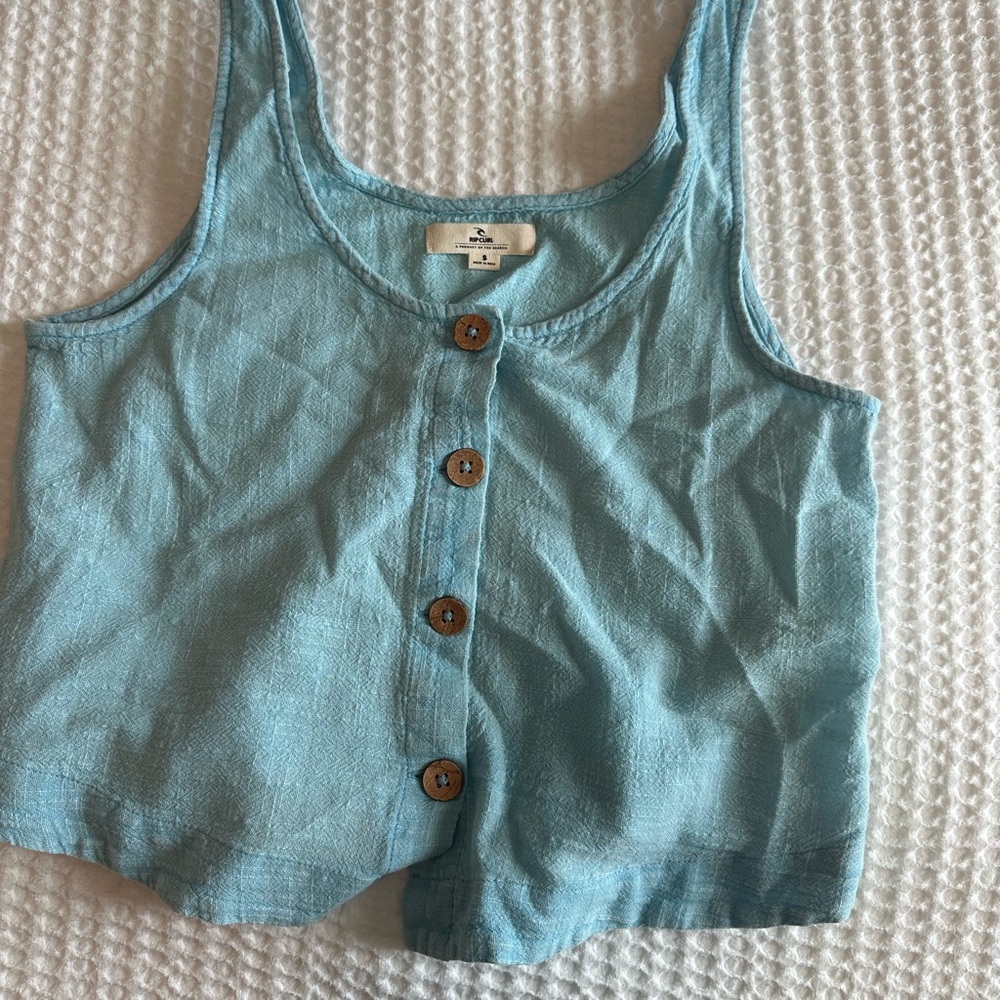 Sky Blue rip curl Sleeveless Button-Up Camisole
